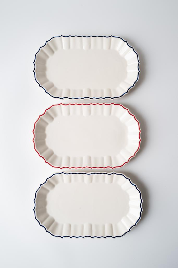 "Bistro" Oval Plate with Colored Rims