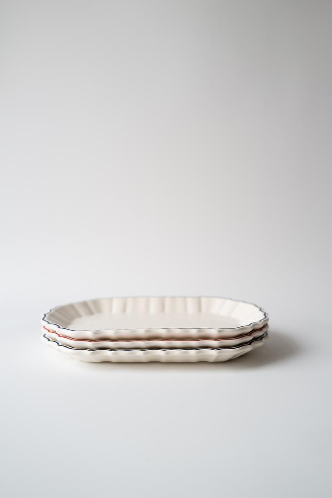 "Bistro" Oval Plate with Colored Rims