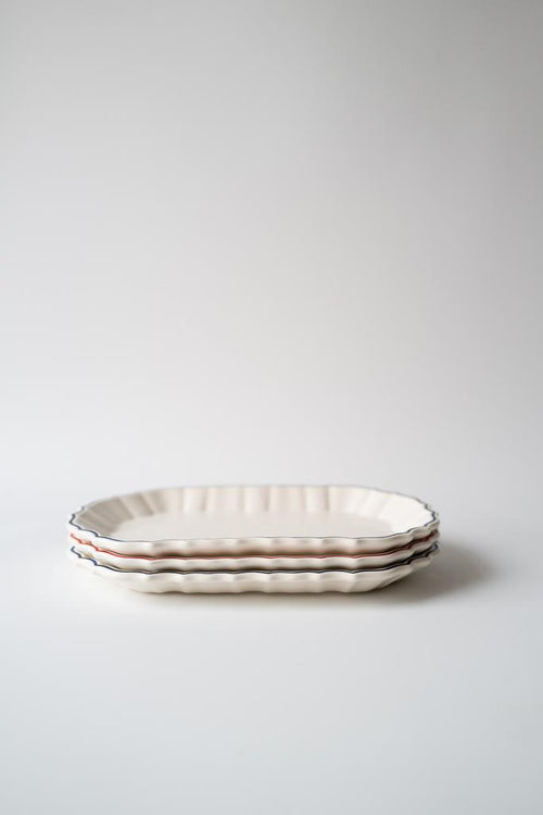 "Bistro" Oval Plate with Colored Rims